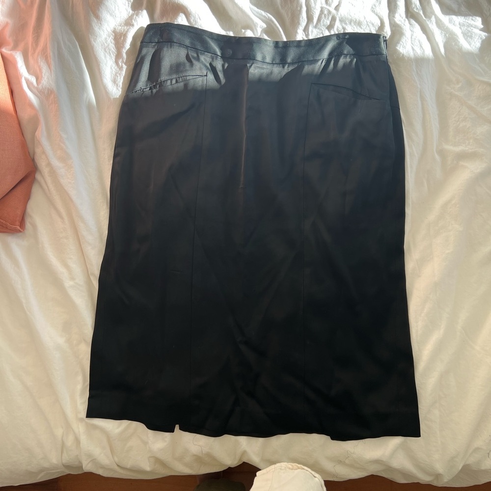 Theory Black Satin Silky Mini Skirt Size 6